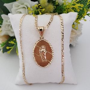 St Jude Oval Gold Plated Necklace